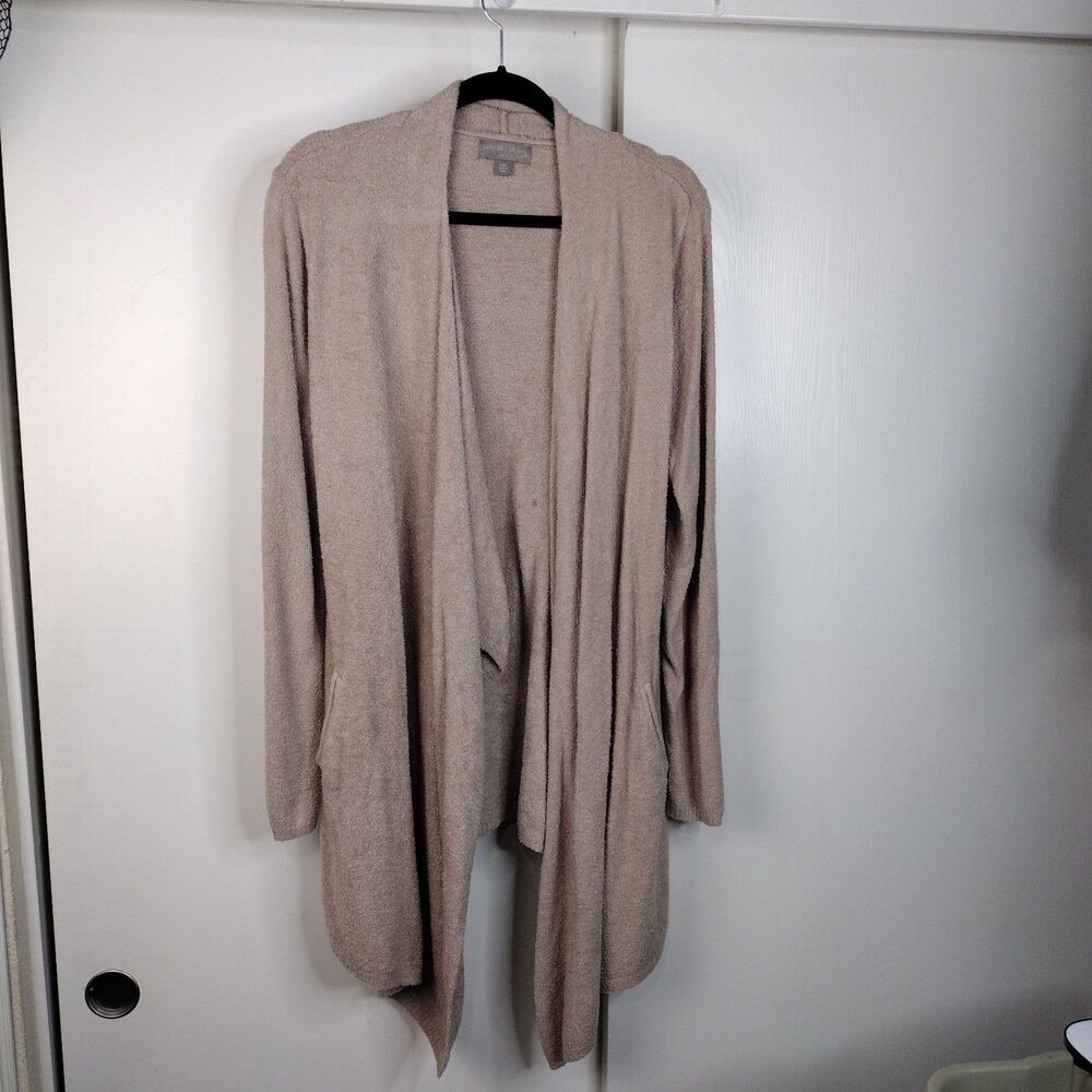 Barefoot Dreams Cozychic Lite Island Wrap Cardigan Sweater L/XL Tan Style 903